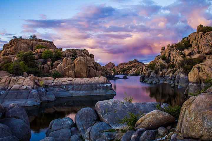 Sunset in the Dells in Prescott Arizona.